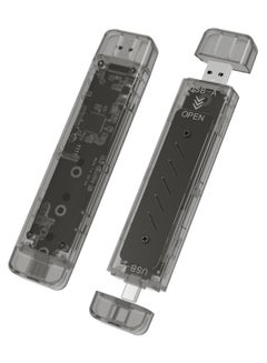 اشتري M.2 NVMe SSD Enclosure Tool-Free, M.2 NVMe to USB 3.2 Gen 2 (10 Gbps MAX) Adapter, RTL9210B Chips 9210BIC, M2 SSD Enclosure Support NVME PCIe SATA NGFF B+M Key and UASP Trim for 2242/2260/2280 (Gray) في الامارات