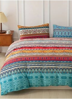 Buy King size 6 piece duvet cover set, colorful bohemian bedding. in UAE