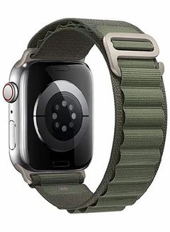 اشتري For Apple Watch Series 8 (45mm) & Apple Watch Ultra (49mm) Nylon Sport Replacement Strap Bands With Adjustable Closure - Green في مصر