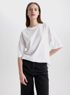 Buy Oversize Fit Crew Neck Short Sleeve T-Shirt in UAE