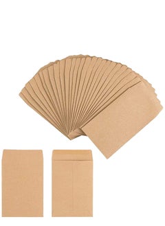 اشتري 200 Packs Coin Seed Envelopes Kraft, Small Parts Packets Envelopes Self Sealing Stamps Storage for Home, Office, Garden or Wedding Use في الامارات