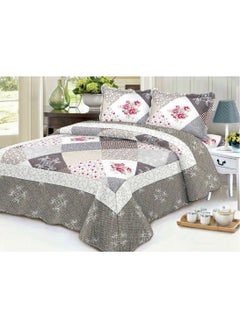 Buy Soft Bed Comforter Set Summer Quilt Lightweight Microfiber Bedspread Floral Pattern Coverlet for All Seasons Twin Quilt Set Single Bedding 4pcs in Saudi Arabia