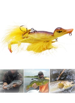 اشتري Duck Topwater Fishing bait Lure, Yellow Duckling Floating Artificial Bait Plopping and Splashing Feet Hard Fishing Tackle for sea and freshwater fishing في الامارات