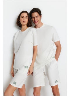 Buy Unisex Ecru Regular Fit Knitted Pajamas Set in Egypt