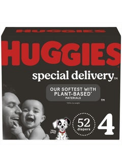 Buy Huggies Special Delivery Hypoallergenic Baby Diapers Size 4 (22-37 lbs), 52 Ct, Fragrance Free, Safe for Sensitive Skin in UAE