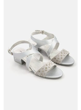 Buy Kids Girl Charlie Gabby Adjustable Sandals, Silver in UAE