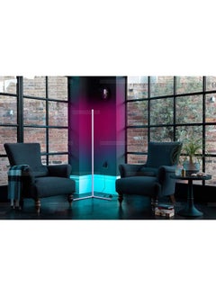 اشتري Remote Control RGB LED Corner Floor Lamp Pink/Blue في الامارات