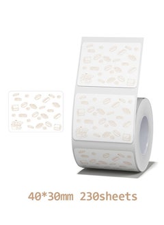 اشتري B21/B1/B3S Waterproof Thermal Label Paper with Yummy Bread Pattern for Barcode Printing 40*30mm في السعودية