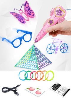 Buy 3D Printing Pen - Includes 3D Pen 6 Starter Colors of PLA Filament Stencil Book  Project Guide and Charger in Saudi Arabia