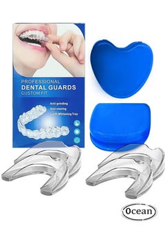 اشتري Mouth Guard For Grinding Teeth, Moldable Dental Night Guard For Clenching Teeth Bruxism, Dental Guard At Home Kit 2 Sizes Pack Of 4 With High Quality Hygiene Case في السعودية