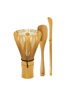 Buy 3 Piece Traditional Natural Bamboo Handmade Matcha Japanese Tea Whisk Spoon Set in Saudi Arabia