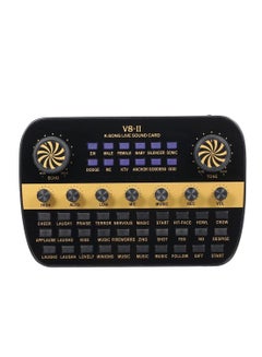 Buy V8 second generation live sound card smart volume adjustable audio mixer sound card for computer PC live sound in UAE