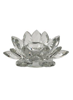 اشتري Cheska Lotus Candle Holder, Clear في الامارات