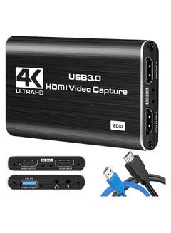 اشتري Capture Card, 4K Video USB 3.0 1080P 60fps HDMI Audio Device , Portable Converter Game Adapter for Gaming Streaming في السعودية