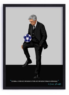 اشتري Carlo Ancelotti Real Madrid Framed Poster 50x40cm - Football Memorabilia, Wall Art, Soccer Collectible, Gift for Fans في الامارات