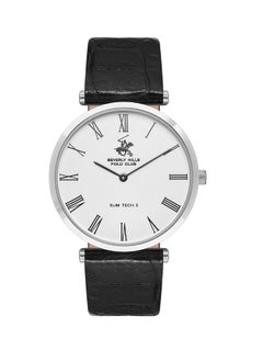 Buy Beverly Hills Polo Club Men's Watch, Analog Display and Leather Strap - BP3615X.331, Black in UAE