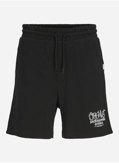 Buy Logo Print Relaxed Fit Shorts with Drawcord in Saudi Arabia