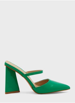 Buy Chunky Flared Heel Slip On Pump in UAE