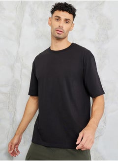 Buy Solid Crew Neck Oversized T-Shirt in Saudi Arabia