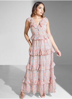 Buy Tie Ruffle Detail Dress in Saudi Arabia