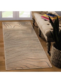 Buy Indoor Large Area Rug Modern Abstract Decor For Living Dining Room Office Bedroom Entryway Kitchen Dorm Playroom Hardwood Floor Throw Jute Backing Veer Collection 2' 7" X 8' Beige in UAE