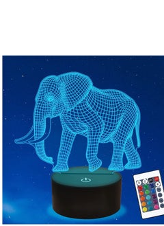 Buy Elephant Gifts 3D Night Light for Children with Remote Control, Timer, 16 Colors Changeable New Year Birthday Gifts Suitable for Boys Girls Elephant Theme Lover in UAE