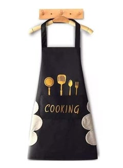 Buy Waterproof Kitchen Apron with Front Pockets, Featuring Microfiber Towels for Hand Wiping, Oil and Water Resistant, Suitable for Men and Women, Fabric Apron for Restaurants and Cafés, Cooking and Baking Apron for Both Genders with Stain-Resistant Material in Egypt