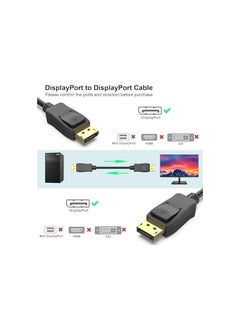 Buy DisplayPort to DisplayPort Cable 1.8m Long Benfi DP to DP Cable Male to Male Gold Plated Wire Support 4K@60Hz 2K@144Hz, Lenovo, Dell, HP, Asus and More PC Display TV Laptop Projector in Egypt