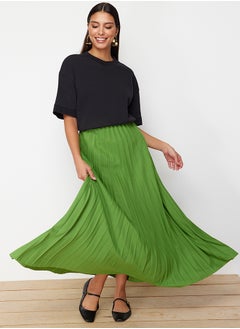 Buy Green Pleated Knitted Skirt TCTSS24EE00005 in Egypt