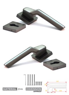 اشتري Mortise Zink Door Handle (Black Satin+Chrome W2009) في السعودية