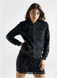 Buy Embellished Zip Through Jacket in Saudi Arabia