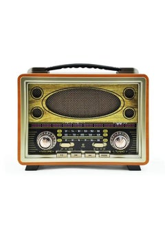 Buy M-2027BT Meier Vintage Radio Manufactures Wooden Portable Rechargeable Am Sw Fm Radio And Usb in UAE