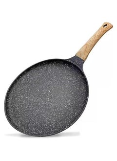 Buy 28CM Nonstick Skillets : Granite Coating Crepe Pan Tawa with Stay-Cool Handle PTFE & PFOA Free Pancake Pan for All Stovetops (Black) in Saudi Arabia