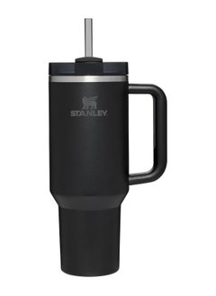 اشتري Stanley Quencher H2.0 FlowState Stainless Steel Vacuum Insulated Tumbler with Lid and Straw for Water, Iced Tea or Coffee, Smoothie and More, Black, 40 oz في السعودية