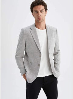 Buy Slim Fit Long Sleeve Blazer Jacket in UAE