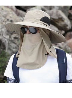 Buy Hat with Removable Neck Flap Cover Summer Bucket Hat Camping Sun Cap in Saudi Arabia