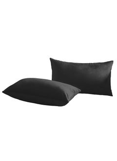 Buy Set of 2 Pieces Rectangular Soft Velvet Decorative Cushion with Solid Design and Attractive Colors - 50x30 cm in Saudi Arabia