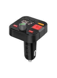 Buy Promate Wireless FM Transmitter with Bluetooth V5.1, 18W QC 3.0, 12W USB-C, USB Media Ports and Mic, PowerTune-30W in UAE