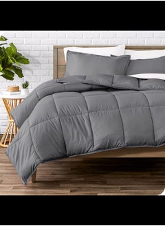 Buy Cotton - Plain - Heavy Comforter - 2.8Kgs - Down Alternative Filling - (For Matress 100cm/120cm) - Size (180cm x 240cm) - Grey in Egypt