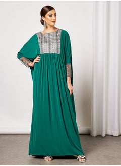 Buy Jersey Abaya With Contrasting Panel in Saudi Arabia