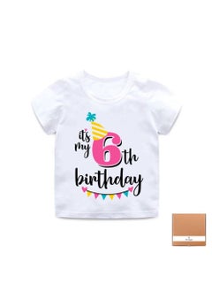 Buy It's My 6th Birthday Printed Kids Lovely Cotton T-Shirt in UAE