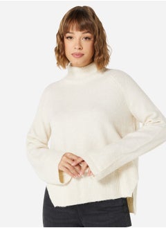 اشتري Relaxed High Neck Knit Pullover في الامارات