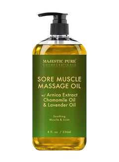Buy MAJESTIC PURE Arnica Sore Muscle Massage Oil for Body - Best Natural Therapy with Lavender and Chamomile Essential Oils - Warming, Relaxing, Massaging Joint Pain Relief Support 236ml in UAE