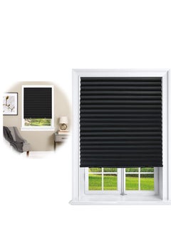 Buy 1 Piece 90 X 180 cm Pleated Sun and Heat Insulation Temporary Blinds for Home Kitchen Rooms Black in Saudi Arabia