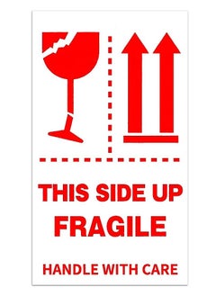 Buy Fragile Label Stickers for Safe Shipping Red Fragile This Side Up Handle With Care Shipping Box Warning Stickers Label Pack of 250pcs (Style F - 9 x 5 cm) in UAE