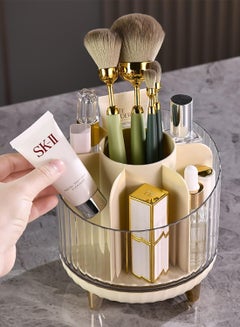 Buy Rotating Makeup Organizer with 360-Degree Rotation - Vanity Spinning Organizer, Ample Space for Makeup Brushes, Accommodates 7 Slots for Makeup Brushes. in UAE