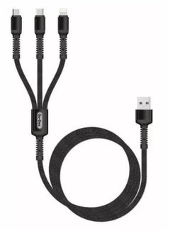 Buy 3-in-1 fast charging USB cable that charges Apple Samsung and Huawei devices in Saudi Arabia