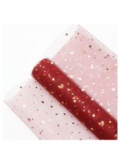 Buy 1 Roll Gift and Bouquet Wrapping Paper Star Moon Yarn Mesh 50x450cm in UAE