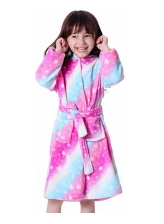 Buy Baby Girls Unicorn Design Bathrobes Hooded Nightgown Soft Fluffy Bathrobes Sleepwear For Baby Girls(140) in UAE
