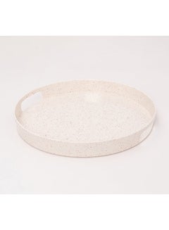 Buy Bright Designs Melamine Round Tray Set of 1 
  (D 38cm) Creamy with brown in Egypt